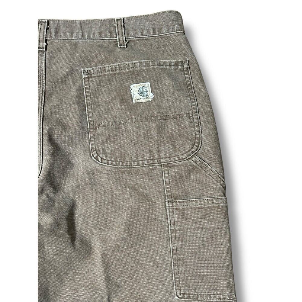 Vintage Faded Carhartt B11 CHT Canvas Pant 37x28 Brown Dungaree Wide Workwear - Picture 9 of 12